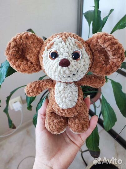 Чебурашка вязаная плюшевая игрушка