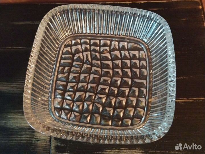 Квадратный хрустальный сальник СССР. Без сколов и