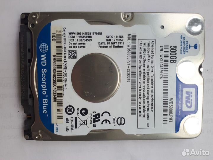 Жесткий диск для ноутбука WD 500 Гб