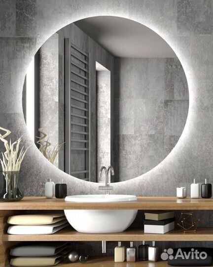 Круглое зеркало 110 см с LED подсветкой и диммером