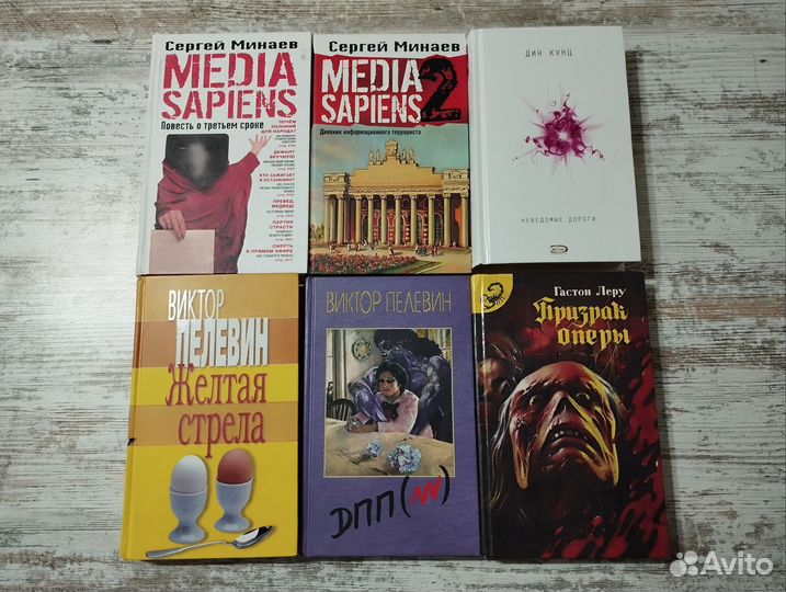Книги (С. Минаева, Д. Кунца, В. Пелевина, Г. Леру)