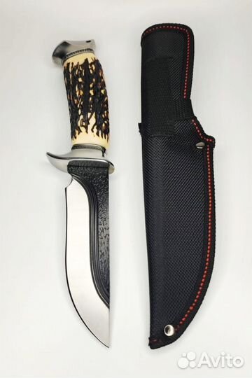 Нож охотничий Лев + ножны. Сталь 65Х13. Новый