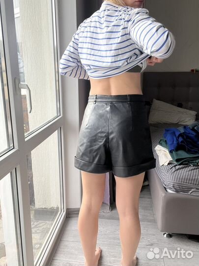 Шорты экокожа