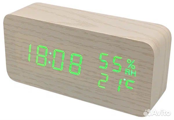 Часы с термометром VST 862S, бежевый