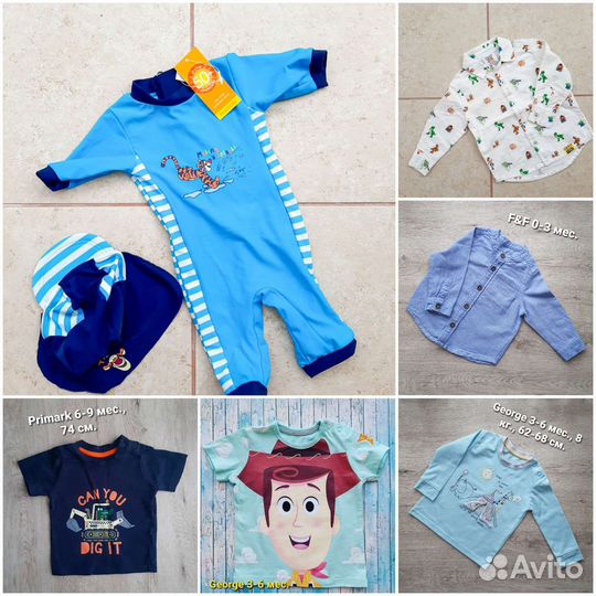 Вещи детские 3-6 мес Disney,George,F&F