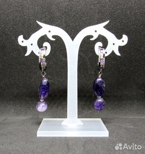 Серьги с Аметистами и Топазами