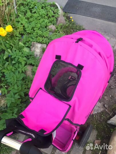 Велосипед коляска трехколесный розовый