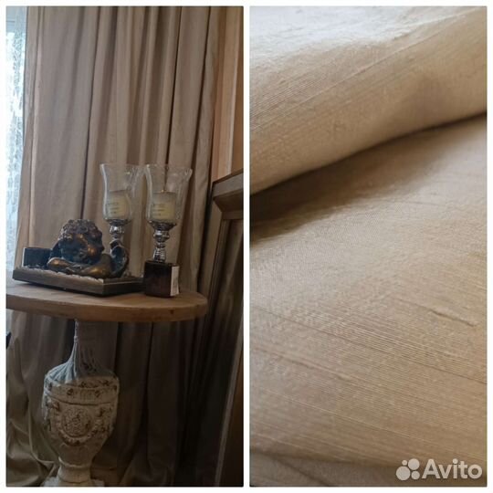Шторы комплект натуральный шёлк