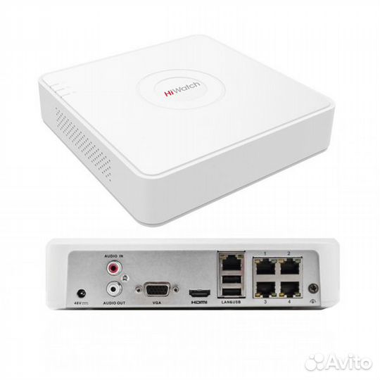 IP Видеорегистратор HiWatch DS-N204P(C) с POE