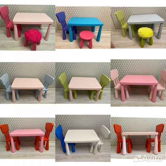 Комплект детский стол и стул IKEA маммут