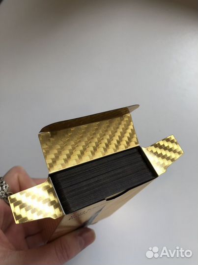 Игральные карты пластиковые золотые