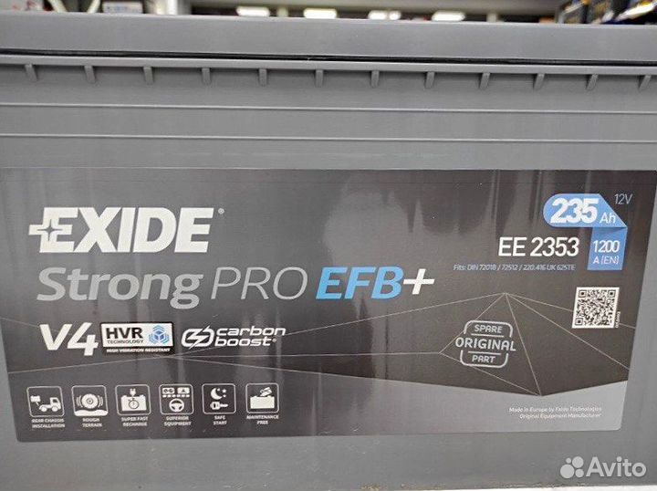 Аккумулятор Exide Strong Pro EFB+ 235Ah 1200А
