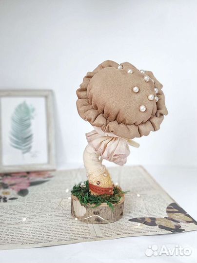 Украшение интерьера - декоративный гриб, ручной ра