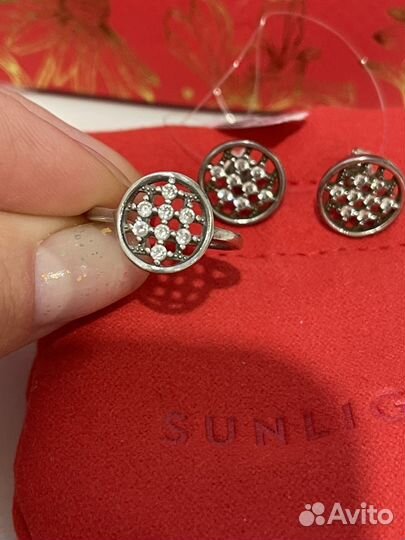 Серьги и кольцо серебряные