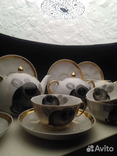 Сервиз чайный Дулево.Черная роза