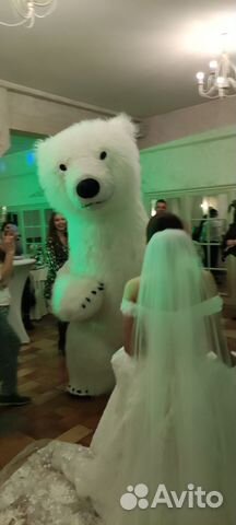 Поздравление Белого Мишки 2 метра 60 см