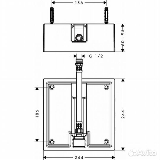 Скрытая часть hansgrohe Raindance 26471180