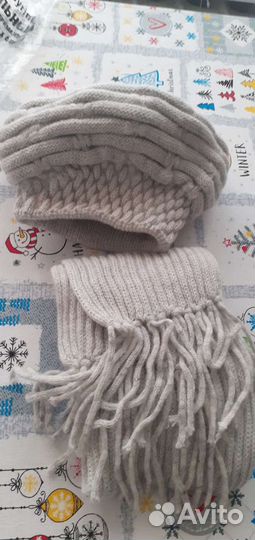 Комплект шапка и шарф женский