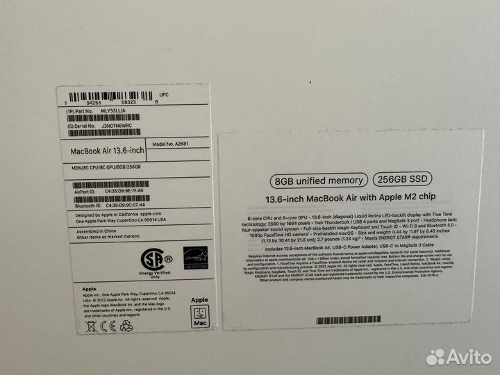 Macbook air m2 2023 256gb