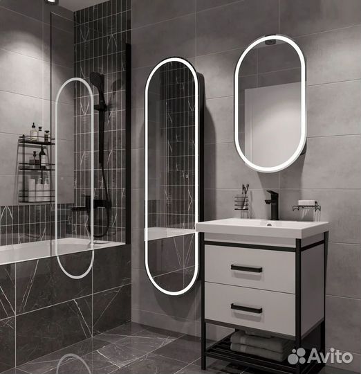 Зеркальный шкаф с подсветкой капсула