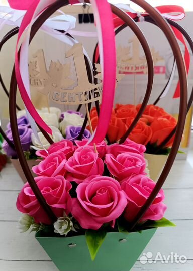 Букеты из мыльных цветов первое сентября