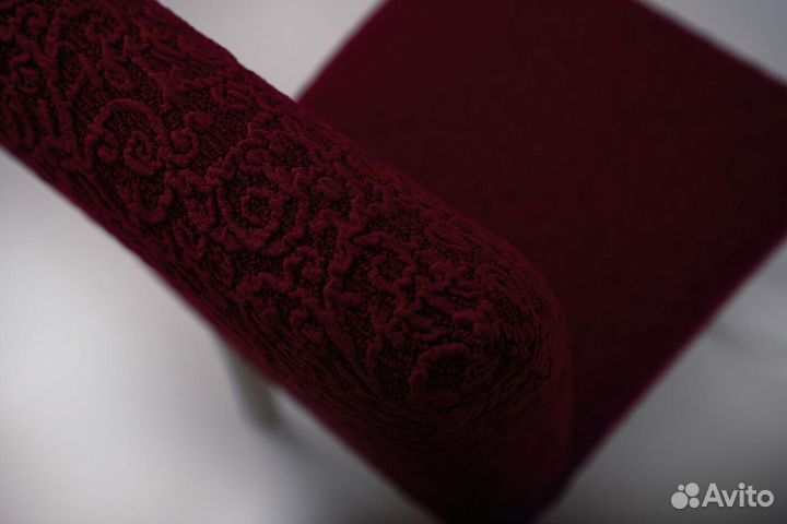 Чехлы на стулья со спинкой 4 шт набор, Бордовый
