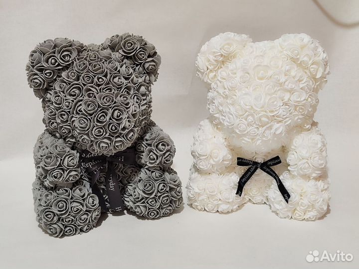 Мишка из роз 40 см новый
