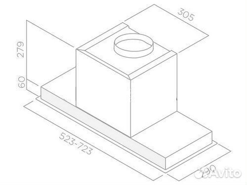 Вытяжка elica hidden 2.0 BL MAT/A/72 (PRF0197747)