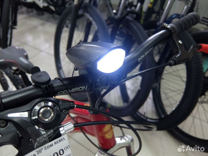 Фонарь 250Lm + электронный гудок, зарядка от USB