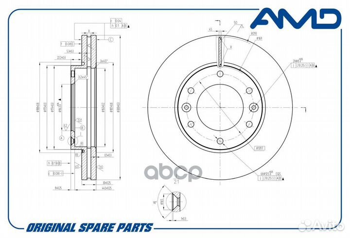 Диск тормозной hyundai H-1 08- пер