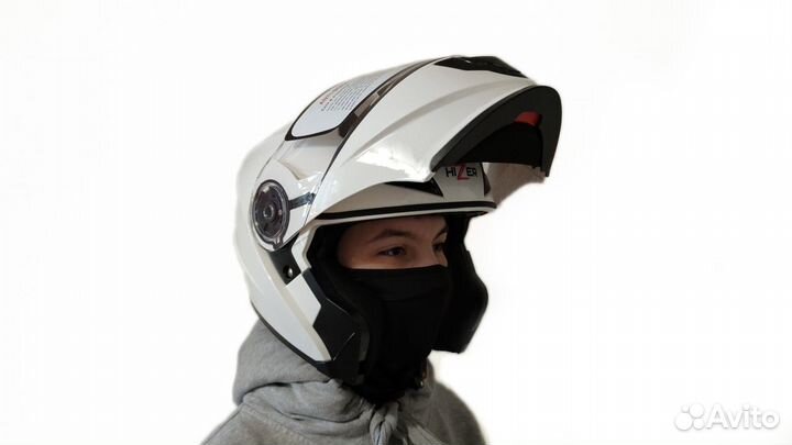 Шлем мото модуляр Hizer 627 белый XL