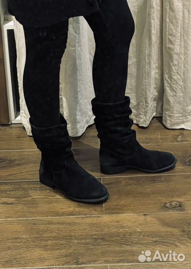 Полусапоги замшевые Ralf Ringer, черные, 39 размер