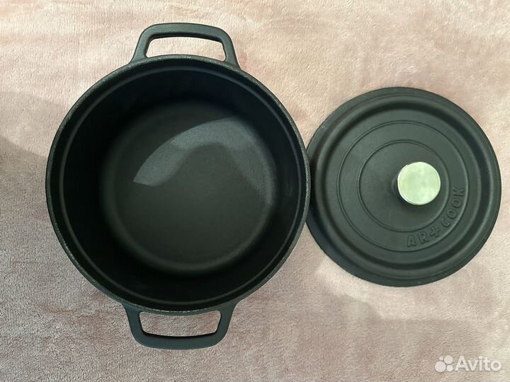 Чугунная dutch oven кастрюля Ar+cook новая