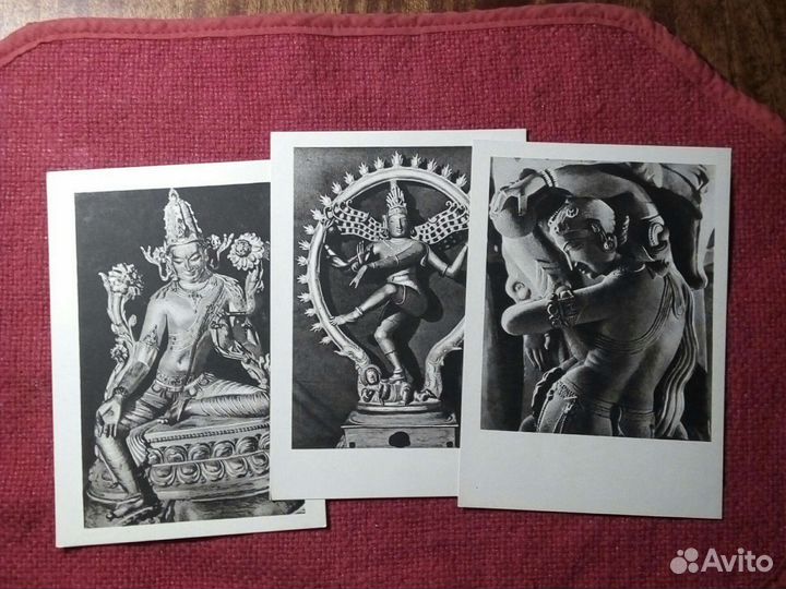 Открытки «скульптура Древней Индии» 1957 год СССР