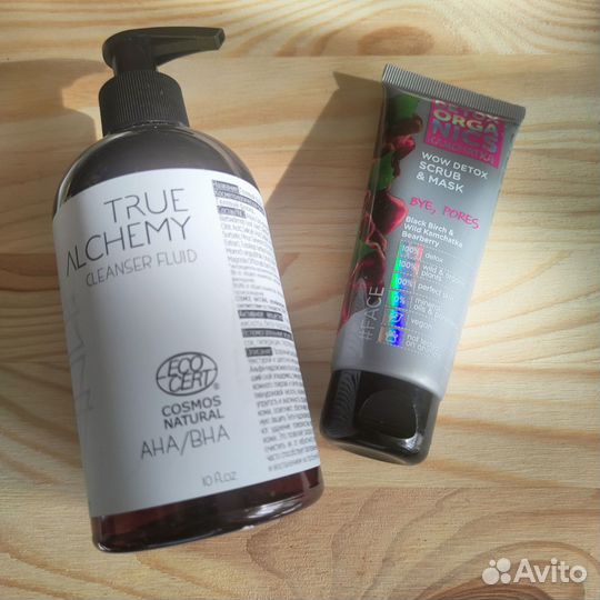 Гель для умывания с кислотами, скраб для лица