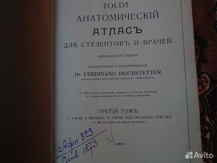 Карл Тольд Анатомический атлас третий том