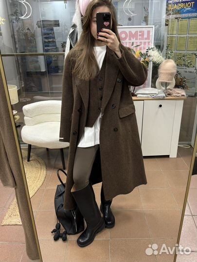 Пальто с жилетком из шерсти Корея