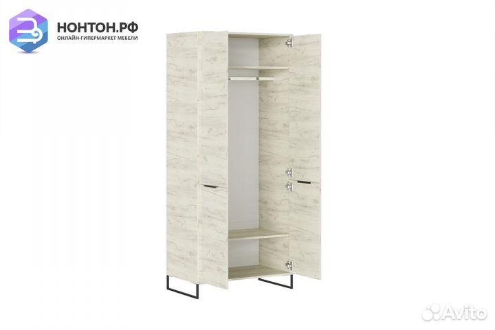 Шкаф 2-створчатый Лофт дуб крафт белый