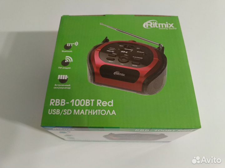 Магнитола Ritmix RBB-100BT колонка bluetooth