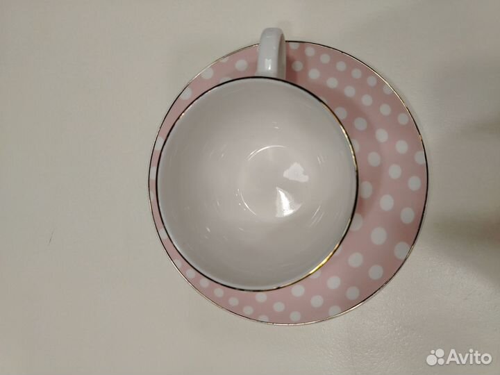 Чайная пара, розовая с кроликом, siaki collection