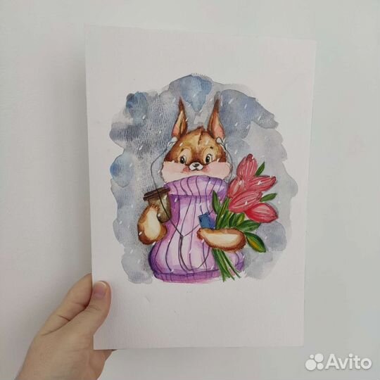 Акварель с животными