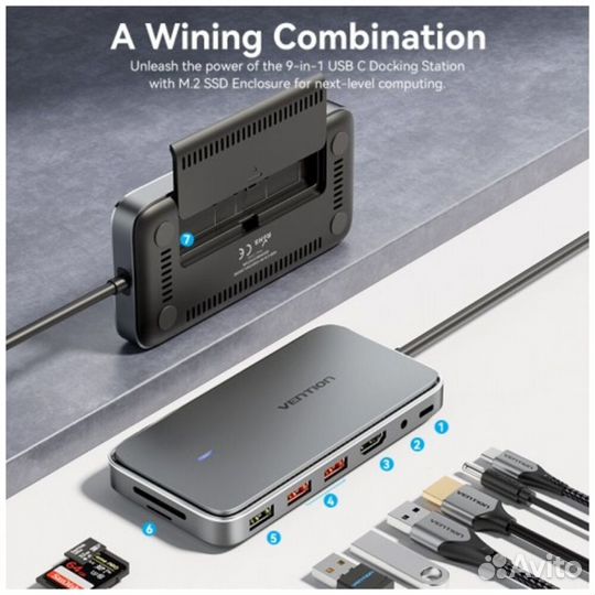 Док-станция Vention USB-C Universal Dock #373794