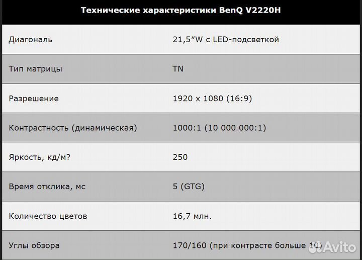 Компьютерный монитор бу 21.5