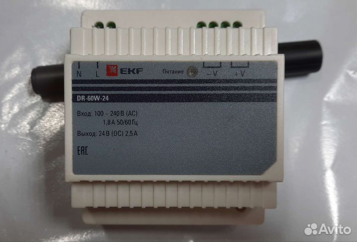 Блок питания на дин рейку 24в EKF DR-60W-24