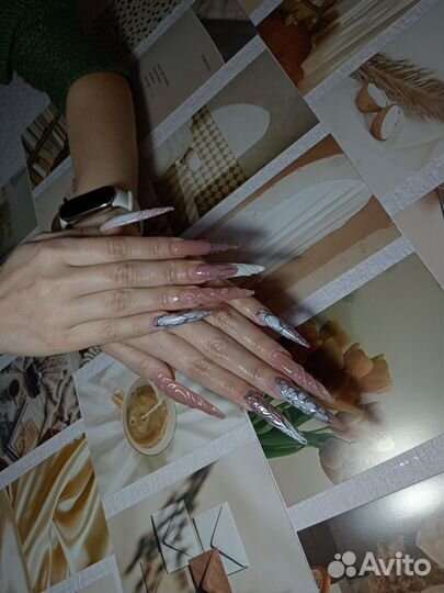 Маникюр наращивание ногтей