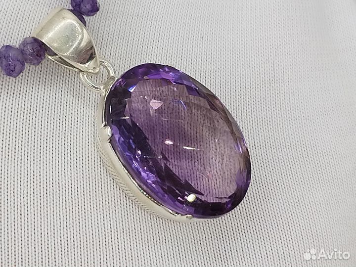 Кулон серебро с аметистом