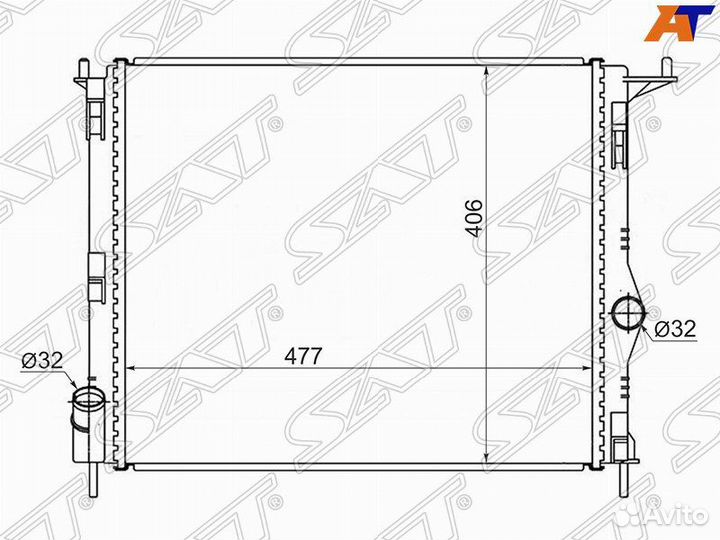 Радиатор renault logan 1.4/1.6 без кондиционера 08