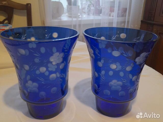 Ваза синее стекло СССР