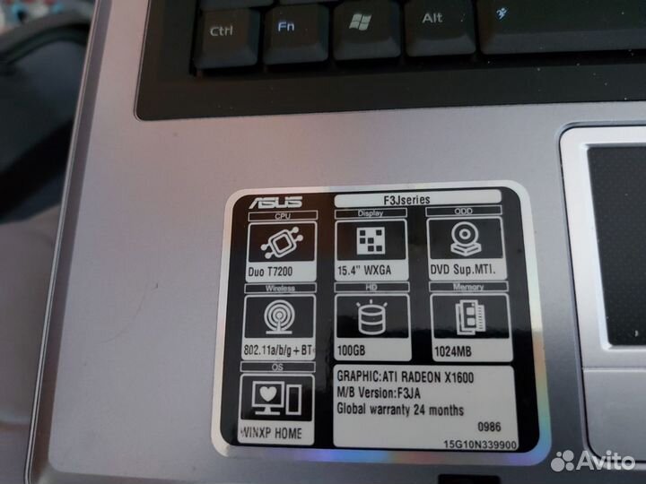 Ноутбук asus на запчасти