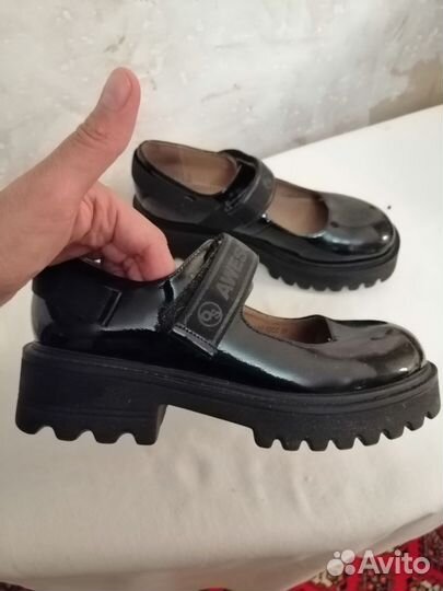 Туфли для девочки черные 37 размер Мэри Джейн